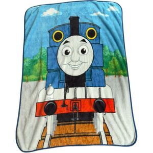 Thomas the Tank Engine Colorful Fuzzy Cozy Fleece Kids Throw Blanket.